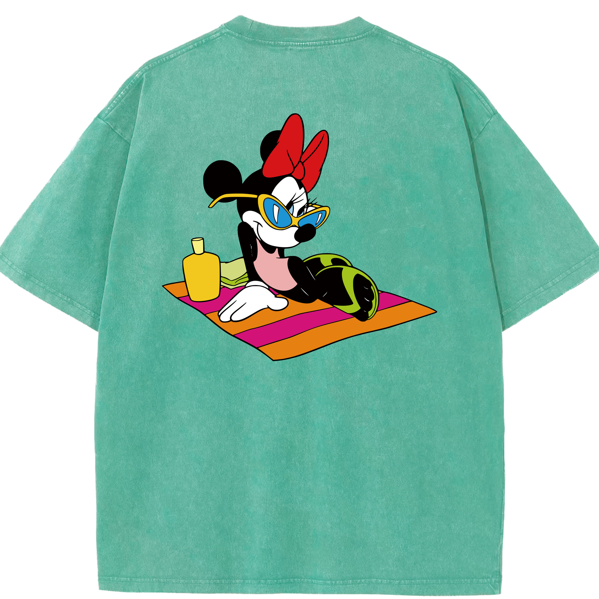 （画像用） ミッキーマウス Mickey Mouse 綿100% ヴィンテージ風 半袖Tシャツ（背面プリント）